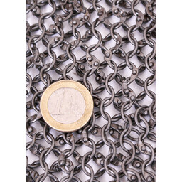 Coif with square visor, round rings - round rivets, 8 mm