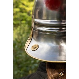 Roman legionary helmet with red crest