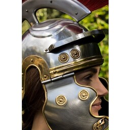 Roman legionary helmet with red crest