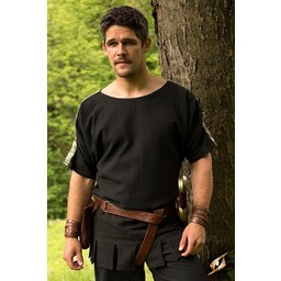 Roman tunic with boat neck black