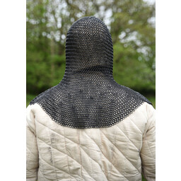 Coif with triangular visor, blackened, 8 mm