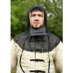 Coif with square visor, blackened, 8 mm