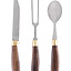 Wooden cutlery set with pouch, stainless steel