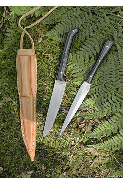 Medieval eating pick and eating knife, stainless steel