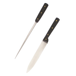 Set table knife and eating pick, stainless steel