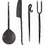 Medieval cutlery set with leather pouch