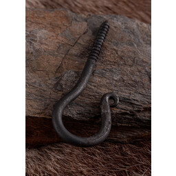 Hand-forged steel screw hook