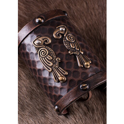 Leather bracelet Huginn & Muninn