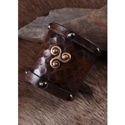 Leather bracelet Celtic triskelion