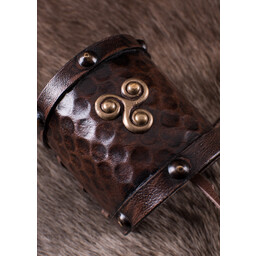 Leather bracelet Celtic triskelion
