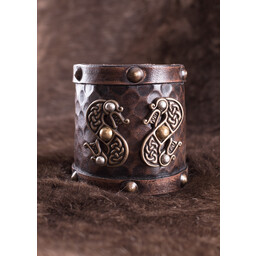 Leather Viking bracelet with dragons