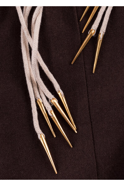 Lace with aiglets, set of 5, natural