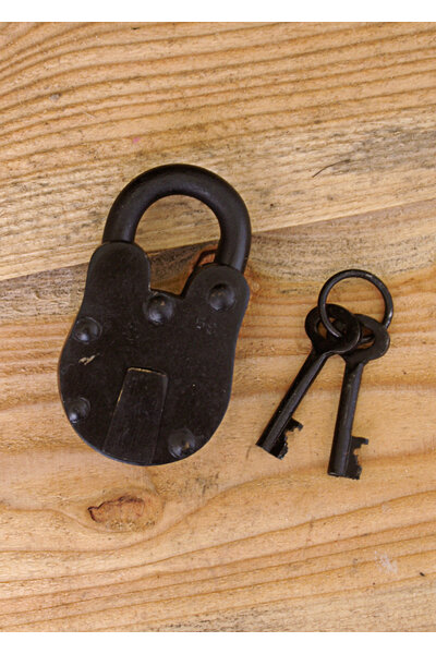 Medieval padlock with two keys