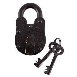 Medieval padlock with two keys