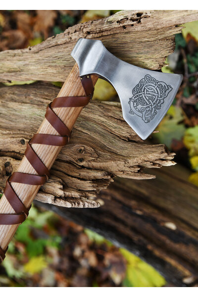 Viking axe, type E, engraved