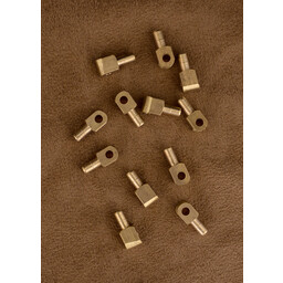 Vervelles, brass pins for bascinet helmets and armour, set of 12