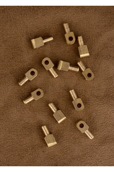 Vervelles, brass pins for bascinet helmets and armour, set of 12