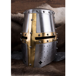 Helmet knight templar with brass cross