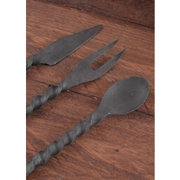 Knife, fork and spoon