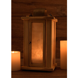 Wooden lantern with parchment windows