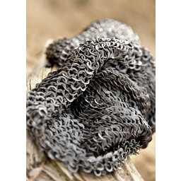 Coif with square neckline, mixed flat rings - wedge rivets, 8 mm