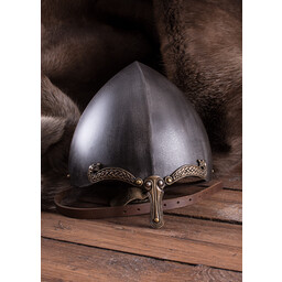 Viking nasal helmet with snakes, patinated