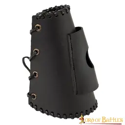 Leather bracer with knife holder, brown