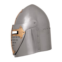 Sugarloaf Helmet with hinged visor, 1.6 mm steel, polished