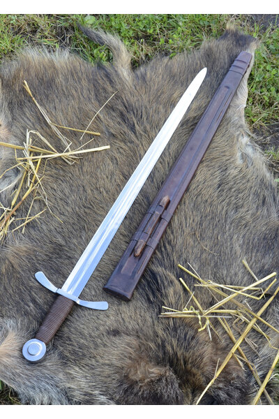 Medieval crusader sword, battle-ready (blunt 3 mm)