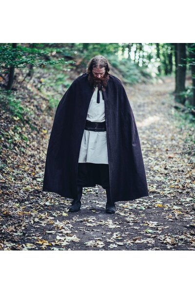 Medieval cloak with hood, brown