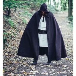 Medieval cloak with hood, brown