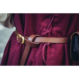 Brown leather belt 2 cm