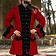 Leonardo Carbone Pirate coat velvet, black-red