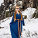 Leonardo Carbone Early medieval dress Aelswith, blue