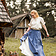 Leonardo Carbone Medieval skirt Elise, blue