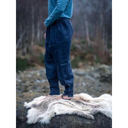 Linen Viking Trousers Odin, blue