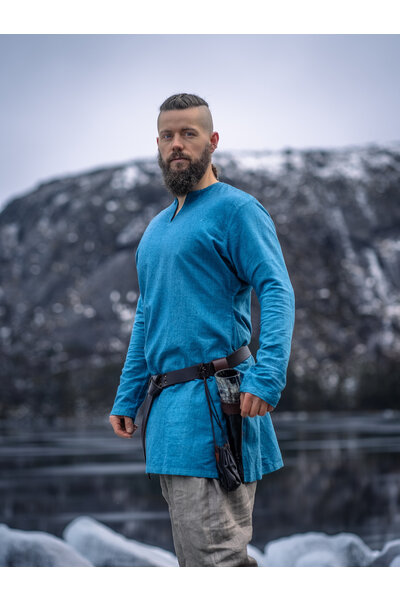 Linen Viking tunic Ragnar, blue