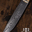 Viking seax Roskilde, damascus steel