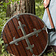 Deepeeka Wooden round shield with cross
