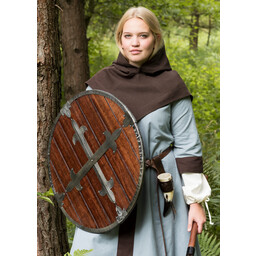 Wooden round shield with cross