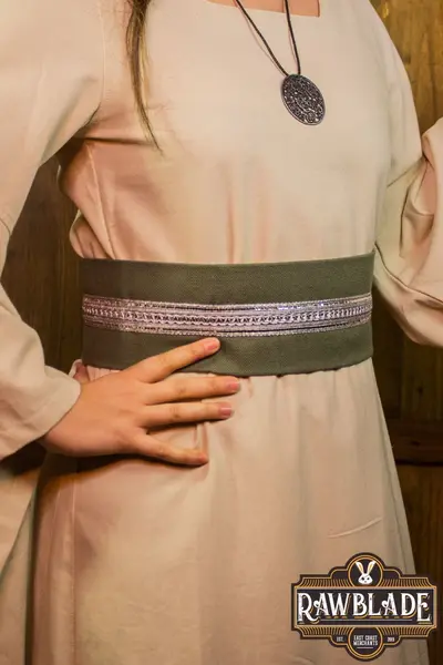 Jeanne fabric belt - White / silver