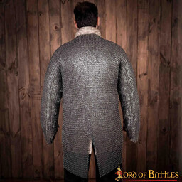Hauberk with split, flat rings, round rivets 9 mm