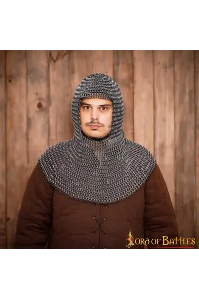 Chainmail coif, aluminum & rubber 10 mm