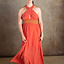 Goddess Dress Persephone, coral red