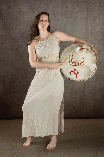 Goddess dress Circe, cream