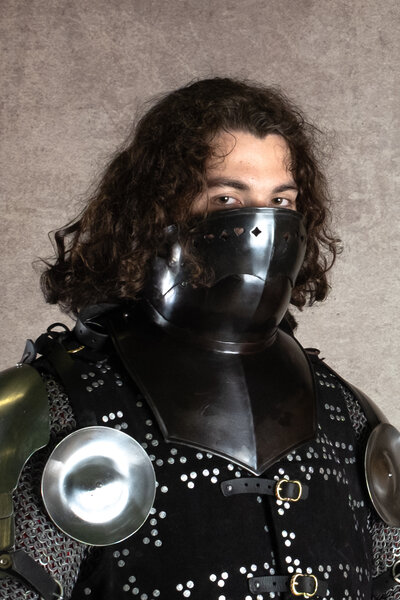 15th century bevor, bronzed