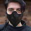 Leather Mempo half mask, black