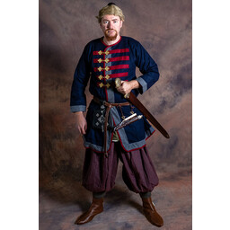 Rusvik Viking trousers Borys, herringbone pattern, burgundy/grey