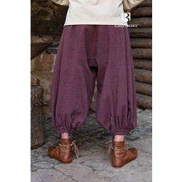 Rusvik Viking trousers Borys, herringbone pattern, burgundy/grey