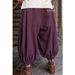 Rusvik Viking trousers Borys, herringbone pattern, burgundy/grey
